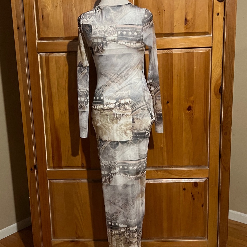 Ted Baker Zaralee Elegant Printed Multicolor Long Sleeve Dress Sz US 2 Ted 0 - Picture 8 of 15